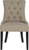 Safavieh Abby 19''H Tufted Side Chairs (SET Of 2) True Taupe and Espresso Furniture main image
