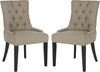 Safavieh Abby 19''H Tufted Side Chairs (SET Of 2) True Taupe and Espresso Furniture 