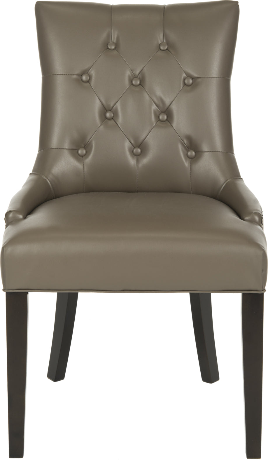 Safavieh Abby 19''H Tufted Side Chairs (SET Of 2)-Silver Nail Heads Clay and Espresso Furniture main image