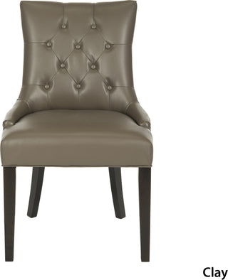 Safavieh Abby 19''H Tufted Side Chairs (SET Of 2)-Silver Nail Heads Clay and Espresso Furniture 