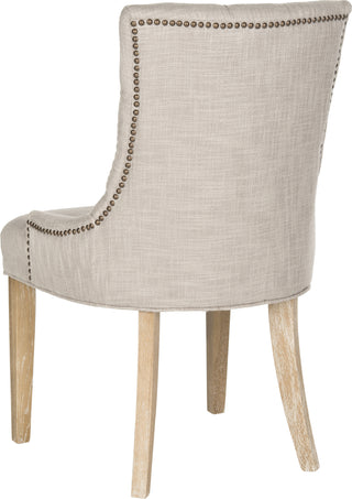 Safavieh Abby 19''H Tufted Side Chairs (SET Of 2)-Brass Nail Heads Grey and White Wash Furniture 