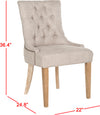 Safavieh Abby 19''H Tufted Side Chairs (SET Of 2)-Brass Nail Heads Grey and White Wash Furniture 