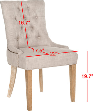 Safavieh Abby 19''H Tufted Side Chairs (SET Of 2)-Brass Nail Heads Grey and White Wash Furniture 