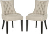 Safavieh Abby 19''H Tufted Side Chairs (SET Of 2)-Silver Nail Heads Antique Gold and Espresso Furniture 