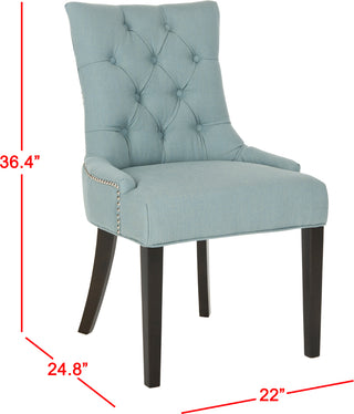 Safavieh Abby 19''H Side Chairs (SET Of 2)-Silver Nail Heads Sky Blue and Espresso Furniture 