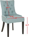 Safavieh Abby 19''H Side Chairs (SET Of 2)-Silver Nail Heads Sky Blue and Espresso Furniture 