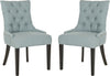 Safavieh Abby 19''H Side Chairs (SET Of 2)-Silver Nail Heads Sky Blue and Espresso Furniture 