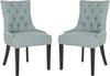 Safavieh Abby 19''H Side Chairs (SET Of 2)-Silver Nail Heads Sky Blue and Espresso Furniture 