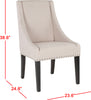 Safavieh Britannia 19''H Kd Side Chairs (SET Of 2)-Silver Nail Heads Taupe and Espresso Furniture 