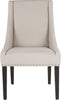 Safavieh Britannia 19''H Kd Side Chairs (SET Of 2)-Silver Nail Heads Taupe and Espresso Furniture main image