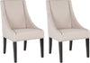 Safavieh Britannia 19''H Kd Side Chairs (SET Of 2)-Silver Nail Heads Taupe and Espresso Furniture 