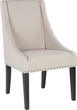 Safavieh Britannia 19''H Kd Side Chairs (SET Of 2)-Silver Nail Heads Taupe and Espresso Furniture 