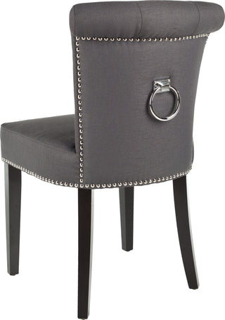 Safavieh Sinclair 21''H Ring Chair (SET Of 2)-Silver Nail Heads Charcoal and Espresso Furniture 