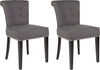 Safavieh Sinclair 21''H Ring Chair (SET Of 2)-Silver Nail Heads Charcoal and Espresso Furniture 