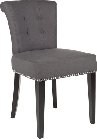 Safavieh Sinclair 21''H Ring Chair (SET Of 2)-Silver Nail Heads Charcoal and Espresso Furniture 