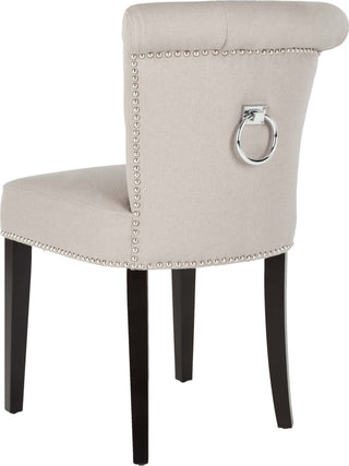 Safavieh Sinclair 21''H Ring Chair (SET Of 2)-Silver Nail Heads Light Taupe and Espresso Furniture 