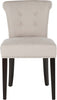 Safavieh Sinclair 21''H Ring Chair (SET Of 2)-Silver Nail Heads Light Taupe and Espresso Furniture main image