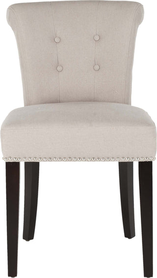 Safavieh Sinclair 21''H Ring Chair (SET Of 2)-Silver Nail Heads Light Taupe and Espresso Furniture main image