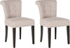 Safavieh Sinclair 21''H Ring Chair (SET Of 2)-Silver Nail Heads Light Taupe and Espresso Furniture 