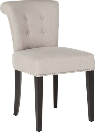 Safavieh Sinclair 21''H Ring Chair (SET Of 2)-Silver Nail Heads Light Taupe and Espresso Furniture 