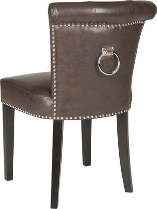 Safavieh Sinclair 21''H Ring Chair (SET Of 2)-Silver Nail Heads Antique Brown and Espresso Furniture 