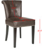 Safavieh Sinclair 21''H Ring Chair (SET Of 2)-Silver Nail Heads Antique Brown and Espresso Furniture 
