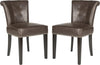 Safavieh Sinclair 21''H Ring Chair (SET Of 2)-Silver Nail Heads Antique Brown and Espresso Furniture 