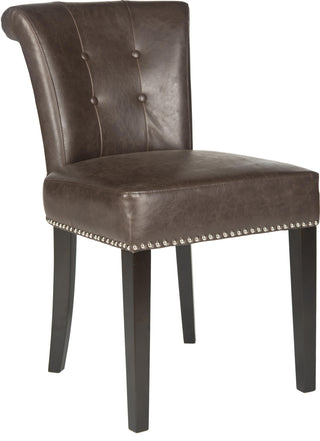 Safavieh Sinclair 21''H Ring Chair (SET Of 2)-Silver Nail Heads Antique Brown and Espresso Furniture 