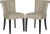 Safavieh Sinclair 21''H Ring Chair (SET Of 2)-Silver Nail Heads Oyster and Espresso Furniture 