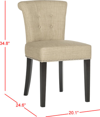 Safavieh Sinclair 21''H Ring Chair (SET Of 2)-Silver Nail Heads Taupe and Espresso Furniture 