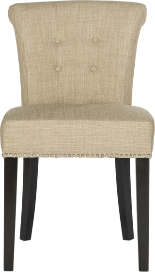 Safavieh Sinclair 21''H Ring Chair (SET Of 2)-Silver Nail Heads Taupe and Espresso Furniture main image