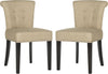 Safavieh Sinclair Ring Chair (SET Of 2)-Silver Nail Heads Taupe and Espresso  Feature
