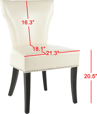 Safavieh Jappic 22''H Kd Side Chairs (SET Of 2)-Silver Nail Heads Flat Cream and Espresso Furniture 