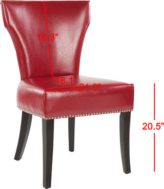 Safavieh Jappic 22''H Kd Side Chairs (SET Of 2)-Silver Nail Heads Red and Espress0 Furniture 