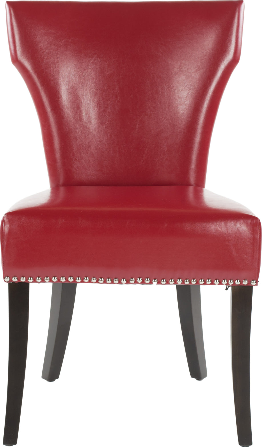Safavieh Jappic 22''H Kd Side Chairs (SET Of 2)-Silver Nail Heads Red and Espress0 Furniture main image