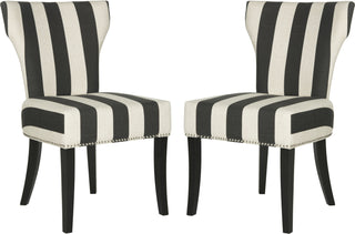 Safavieh Jappic 22''H Kd Side Chairs (SET Of 2) Black and White Espresso Furniture 