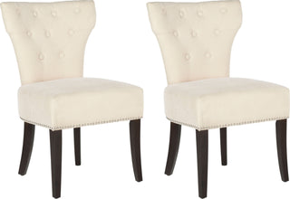 Safavieh Addison Side Chairs (SET Of 2)-Silver Nail Heads Wheat and Espresso Furniture 