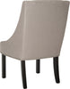 Safavieh Morris 20''H Sloping Arm Dining Chair (SET Of 2)-Silver Nail Heads Oyster and Espresso Furniture 