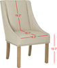 Safavieh Morris 20''H Sloping Arm Dining Chair (SET Of 2)-Silver Nail Heads Biege and Weathered Oak Furniture 