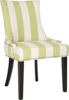 Safavieh Lester 19''H Awning Stripes Dining Chair-Silver Nail Heads Miulti Stripe and Espresso Furniture 