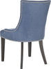 Safavieh Lester 19''H Dining Chair-Silver Nail Heads Blue and Espresso Furniture 