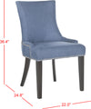 Safavieh Lester 19''H Dining Chair-Silver Nail Heads Blue and Espresso Furniture 