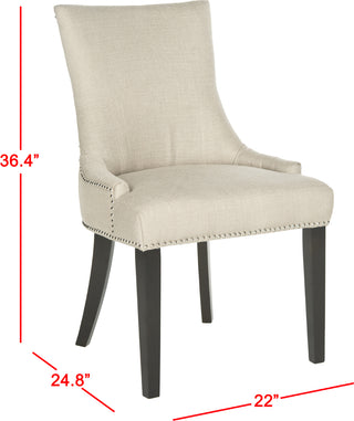 Safavieh Lester 19''H Dining Chair-Silver Nail Heads Antique Gold and Espresso Furniture 