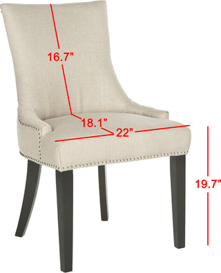 Safavieh Lester 19''H Dining Chair-Silver Nail Heads Antique Gold and Espresso Furniture 