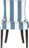 Safavieh Lester 19''H Awning Stripes Dining Chair-Silver Nail Heads Blue and White Espresso Furniture main image