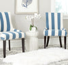 Safavieh Lester Awning Stripes Dining Chair-Silver Nail Heads Blue and White Espresso  Feature