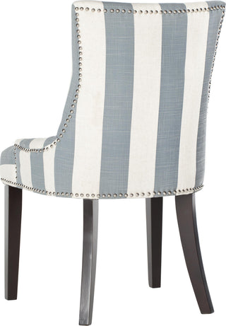 Safavieh Lester 19''H Awning Stripes Dining Chair-Silver Nail Heads Grey and White Espresso Furniture 