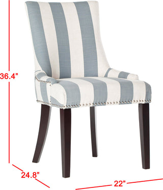 Safavieh Lester 19''H Awning Stripes Dining Chair-Silver Nail Heads Grey and White Espresso Furniture 