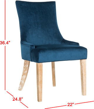 Safavieh Lester 19''H Dining Chair Navy and White Wash Furniture 