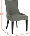 Safavieh Lester 19''H Dining Chair-Silver Nail Heads Granite and Espresso Furniture 